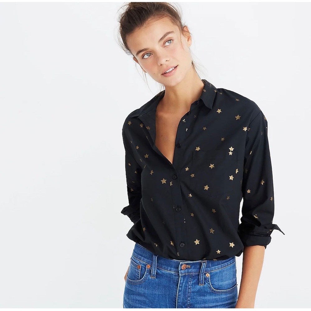 Madewell Oversized Ex-Boyfriend Shirt in Star Mix